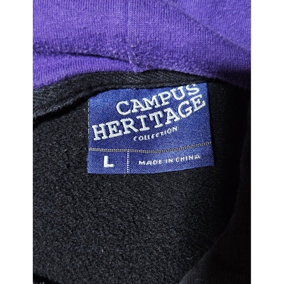 Washington Huskies Hoodie Mens Large Sweater Black Purple Vintage Sweatshirt - Picture 8 of 10